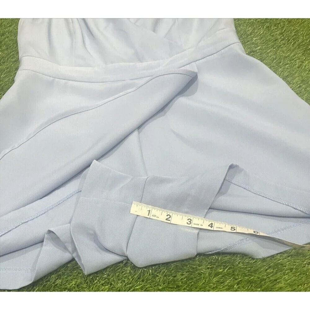 BCBGeneration Womens Slim Fit Sleeveless Tie Strap Skort Romper Size Medium Blue - Picture 7 of 12